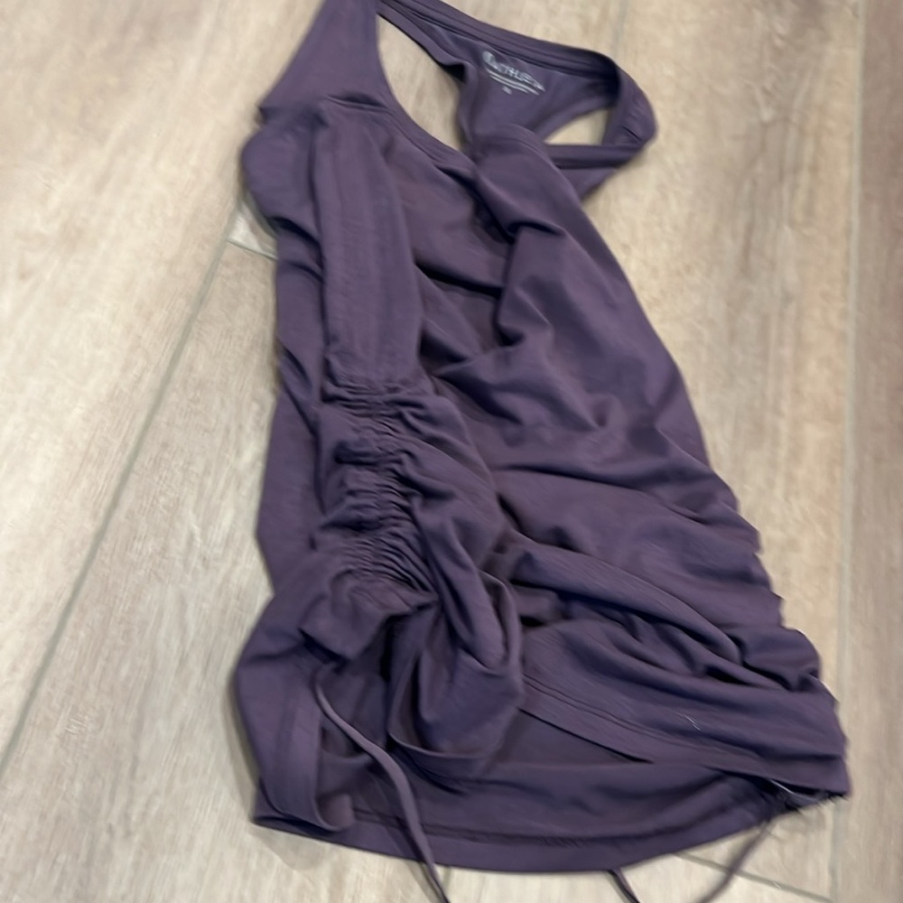 Athleta Racerback Tank Top Size Small Plum Purple Cinched Sides w/Ties - Picture 7 of 10
